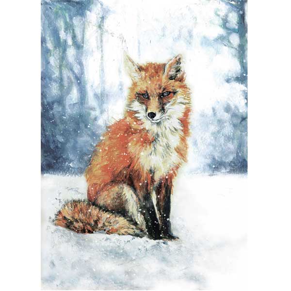 Fox in the snow, Acrylic